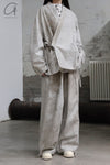 Aviva Jifei Xue staining short kimono jacket SS23-KJS-FS